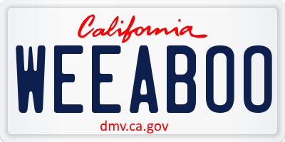 CA license plate WEEABOO