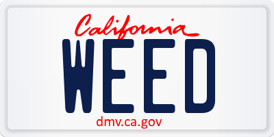 CA license plate WEED