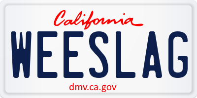 CA license plate WEESLAG