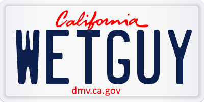 CA license plate WETGUY