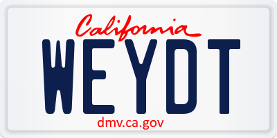 CA license plate WEYDT