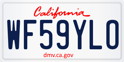 CA license plate WF59YLO