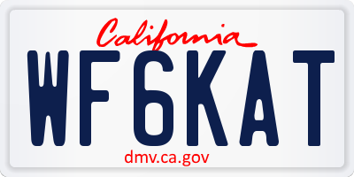 CA license plate WF6KAT