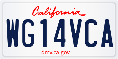 CA license plate WG14VCA