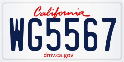CA license plate WG5567