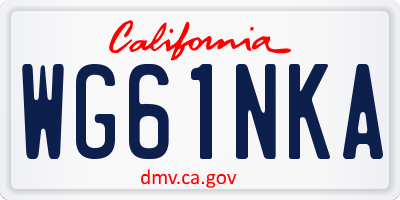 CA license plate WG61NKA