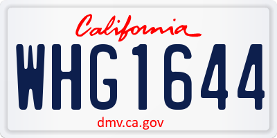 CA license plate WHG1644
