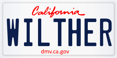 CA license plate WILTHER