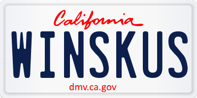 CA license plate WINSKUS