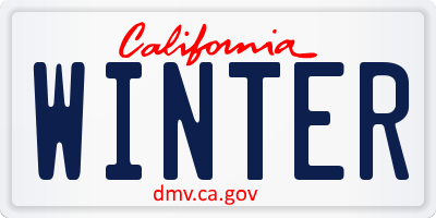 CA license plate WINTER