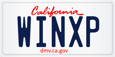 CA license plate WINXP