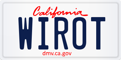CA license plate WIROT