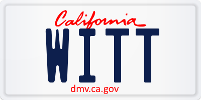 CA license plate WITT