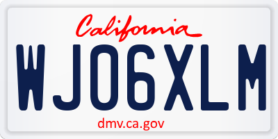 CA license plate WJ06XLM