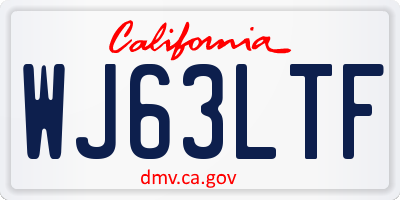CA license plate WJ63LTF