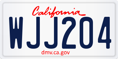 CA license plate WJJ204