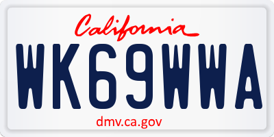 CA license plate WK69WWA