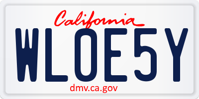 CA license plate WL0E5Y