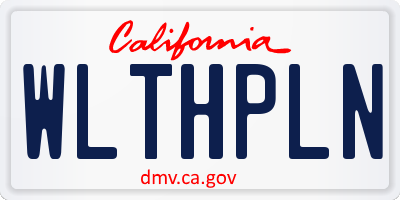 CA license plate WLTHPLN