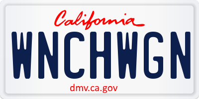 CA license plate WNCHWGN