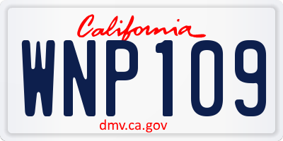 CA license plate WNP109