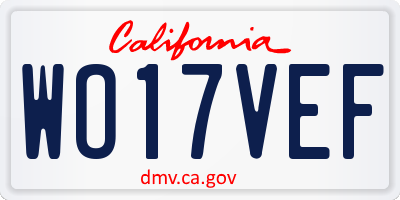 CA license plate WO17VEF