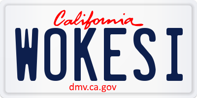 CA license plate WOKESI