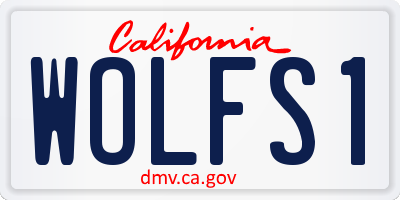 CA license plate WOLFS1