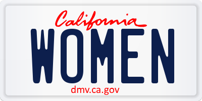 CA license plate WOMEN