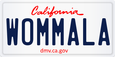 CA license plate WOMMALA