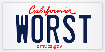 CA license plate WORST