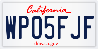 CA license plate WP05FJF