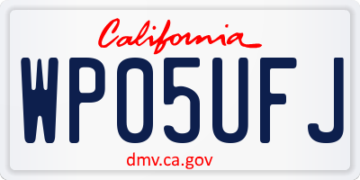 CA license plate WP05UFJ