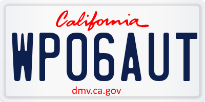 CA license plate WP06AUT