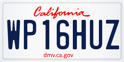 CA license plate WP16HUZ