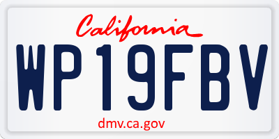 CA license plate WP19FBV