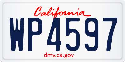 CA license plate WP4597