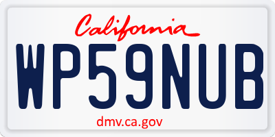 CA license plate WP59NUB