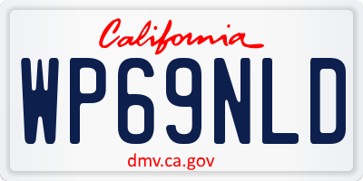 CA license plate WP69NLD