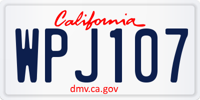 CA license plate WPJ107