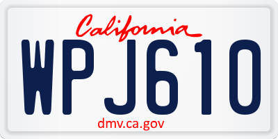 CA license plate WPJ610