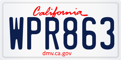 CA license plate WPR863