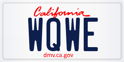 CA license plate WQWE