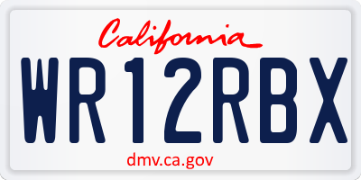 CA license plate WR12RBX