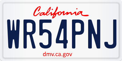 CA license plate WR54PNJ