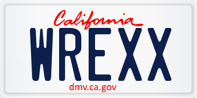 CA license plate WREXX