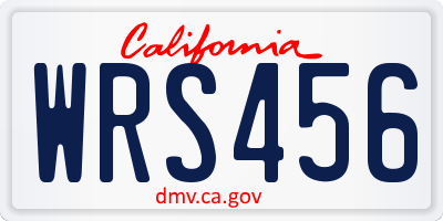 CA license plate WRS456