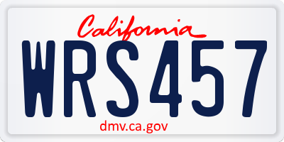 CA license plate WRS457