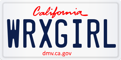 CA license plate WRXGIRL