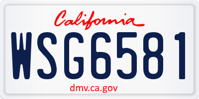 CA license plate WSG6581